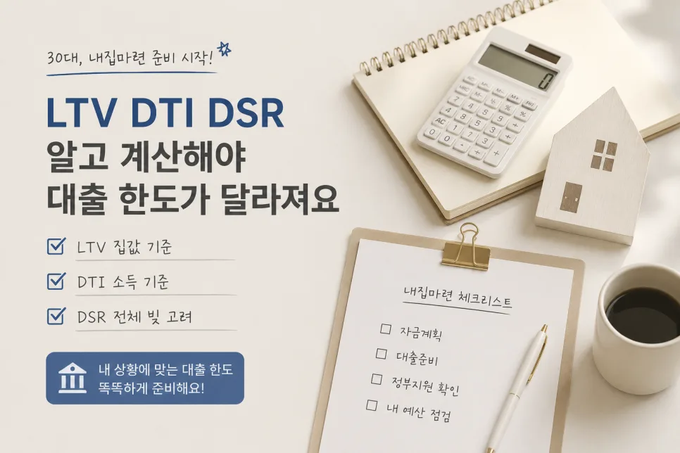 내집마련 대출 한도: LTV DTI DSR 완벽 분석 2026 2