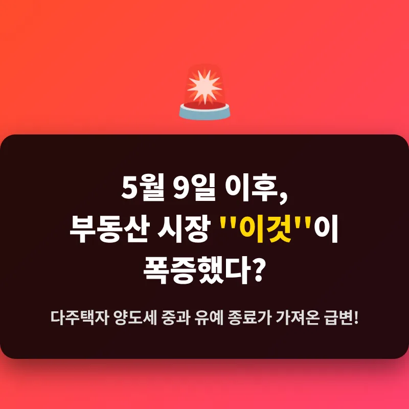5월 9일 이후 부동산 시장 변화: 내 집 마련 vs 월세 급증 전망 2026