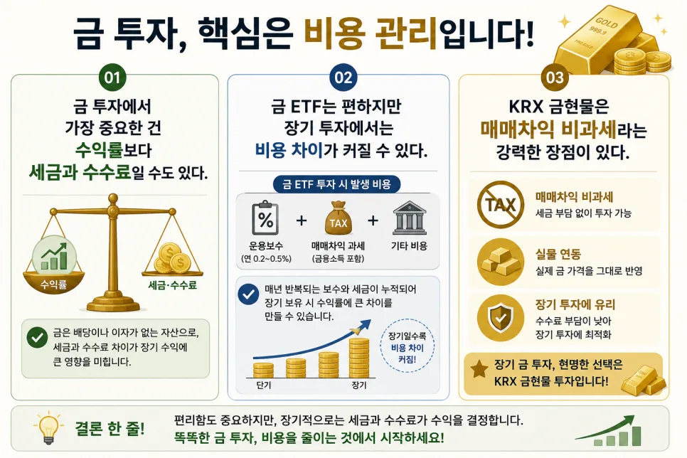 금 ETF vs KRX 금현물: 장기 투자 유리한 선택은? 2026 2