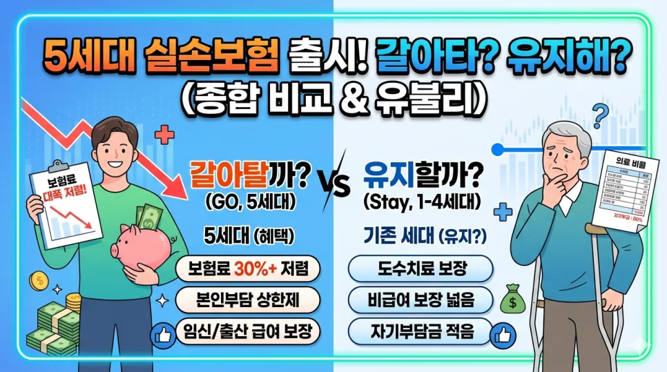 5세대 실손보험, 2026년 전환? 유지? 핵심 비교 분석
