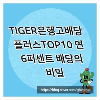 TIGER은행고배당플러스TOP10: 연 6% 배당, 절세 효과까지 2026년 총정리