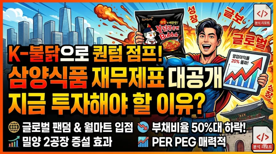 삼양식품 주가 전망 2026: 불닭의 글로벌 질주, 재무제표 분석