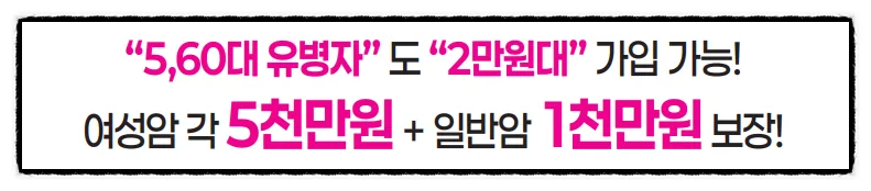 여성암보험 5천만원 보장, 5060 위한 2만원대 가성비 플랜 2026 2