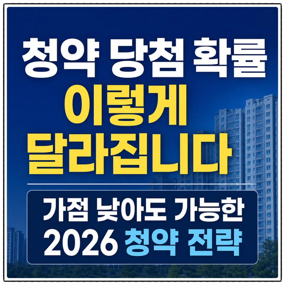 2026년 청약 당첨 확률 높이는 3가지 핵심 전략 — 비즈니스·경제 — khg6khg22