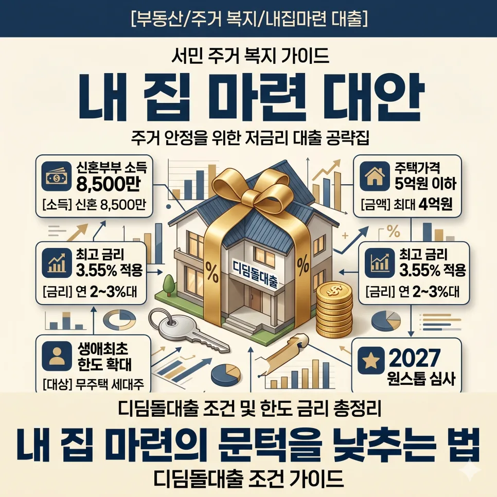 디딤돌대출 조건 2026: 한도, 금리, 신청방법 완벽 정리