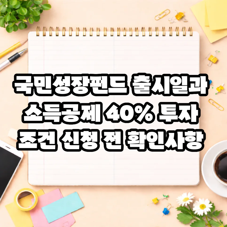 국민성장펀드 2026년 출시일, 소득공제 40% 조건 완벽 분석