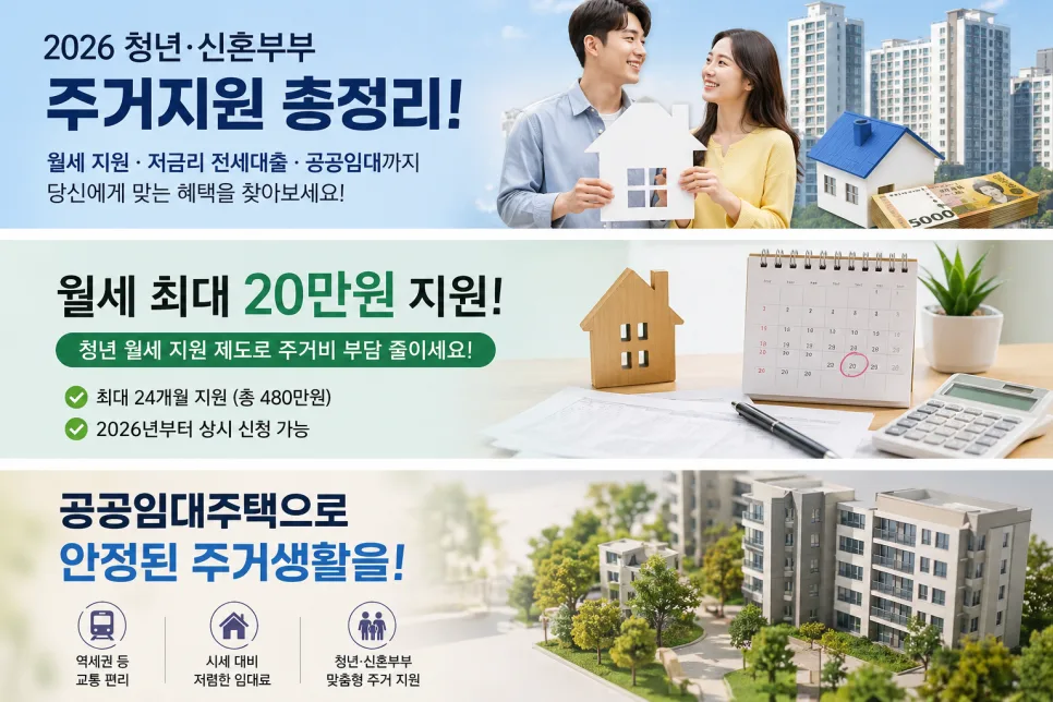 청년 신혼부부 주거 지원 2026: 월세·전세·공공임대 총정리 2