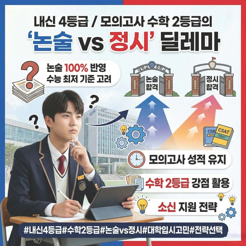 2027 중앙대 입시: 수능 최저 없는 논술로 내신 4등급 역전 전략 3