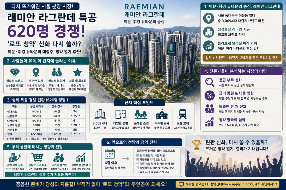 래미안 라그란데 특공 경쟁률 620대 1, 내 집 마련 전략 2026 — 비즈니스·경제 — gettwo0218 1