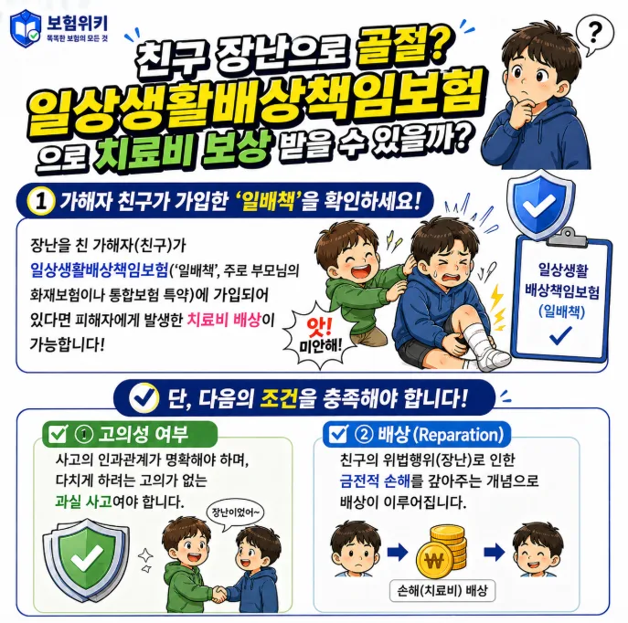 친구 장난 골절 치료비, 일상생활배상책임보험으로 해결 2026 2