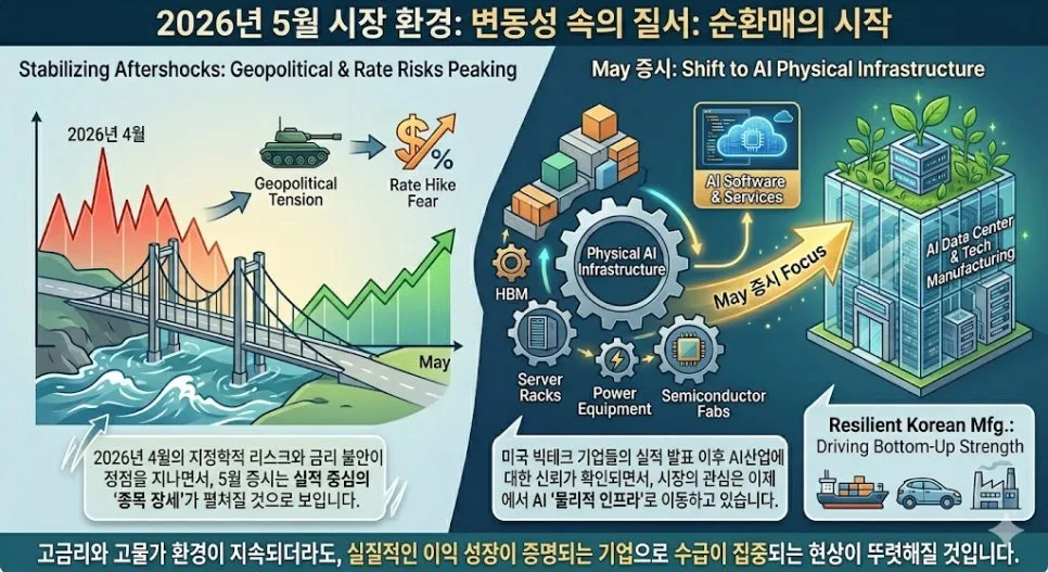 5월 증시 전망: AI 인프라와 제조업, 2026년 투자 전략은?