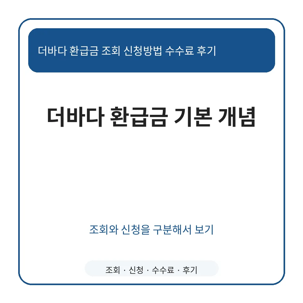 더바다 환급금 조회, 수수료 및 신청 방법 완벽 분석 (2026) 2