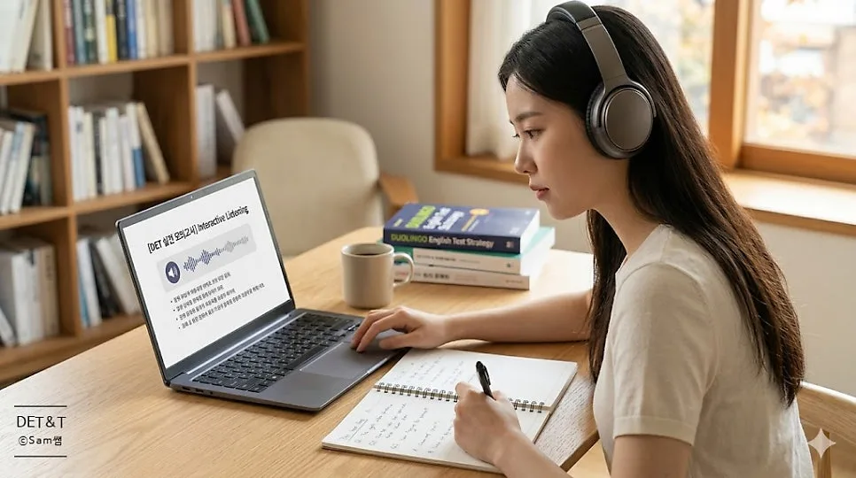 듀오링고 DET 리스닝 120점 공략: Interactive Listening 실전 연습 2026 — 교육·학문 — sam_in_cananda