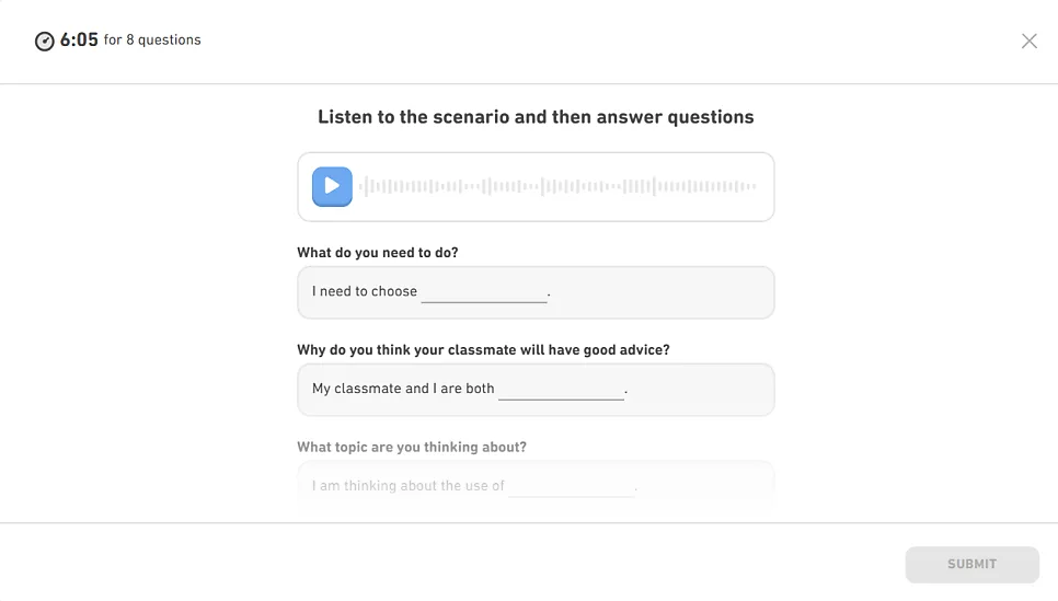 듀오링고 DET 리스닝 120점 공략: Interactive Listening 실전 연습 2026 3