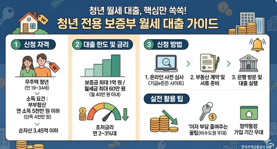 청년 월세 대출 2026: 보증금+월세 한 번에 해결하는 법