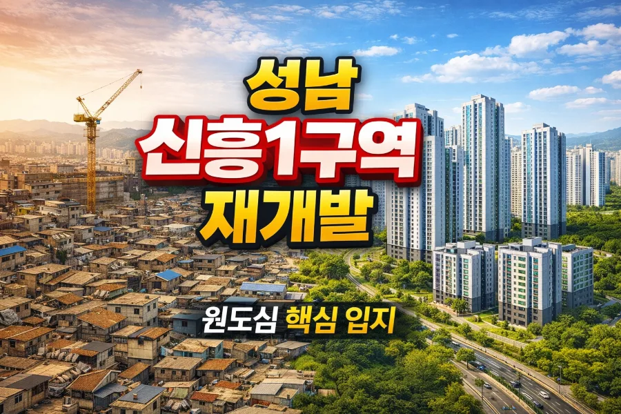 성남 신흥1구역 재개발 2026년 투자 가치 분석: 실투자 6억대 매물 비교 2