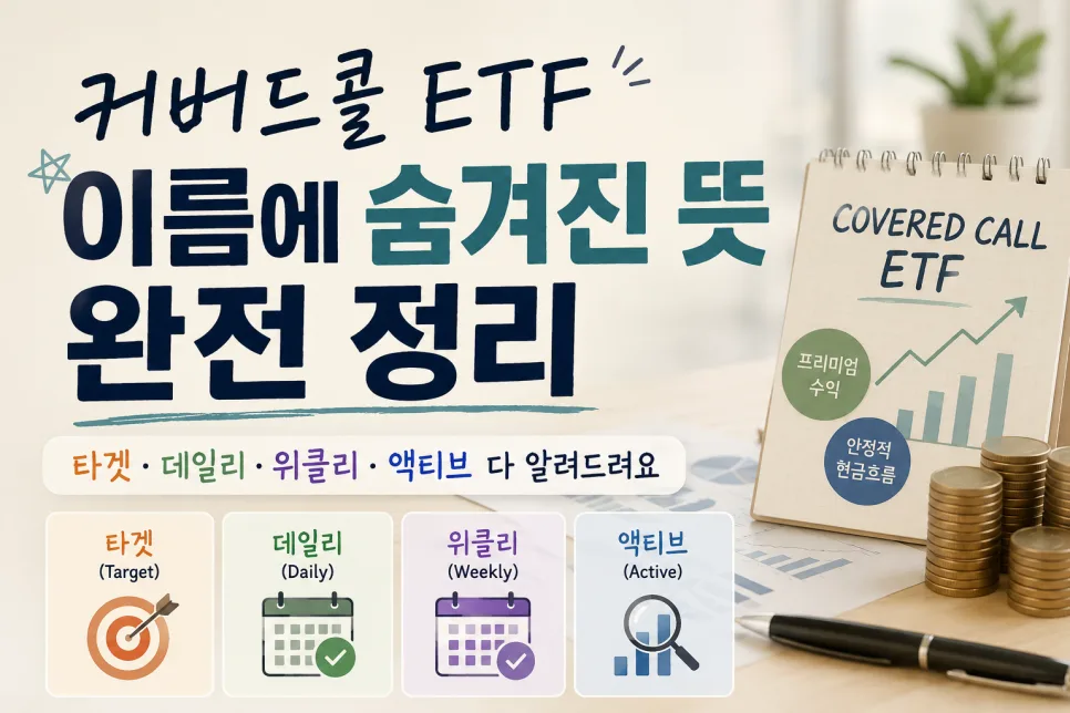 커버드콜 ETF 이름, 2026년 완벽 분석: 타겟·데일리·액티브 차이점