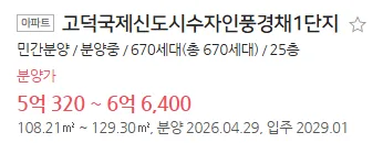 평택 고덕 수자인풍경채 분양가 적정성 분석 2026 2