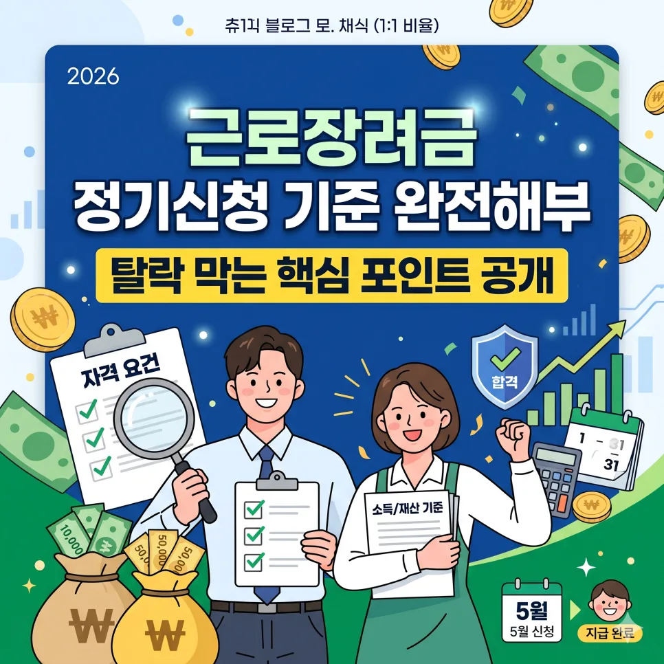 근로장려금 2026년 정기신청 기준: 자격 요건 완벽 분석 및 신청 꿀팁