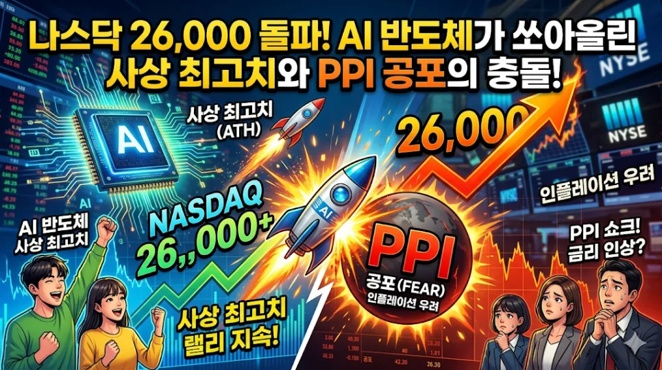 나스닥 26,000 돌파? AI 반도체 랠리 속 숨겨진 금리 인하 경고 2026