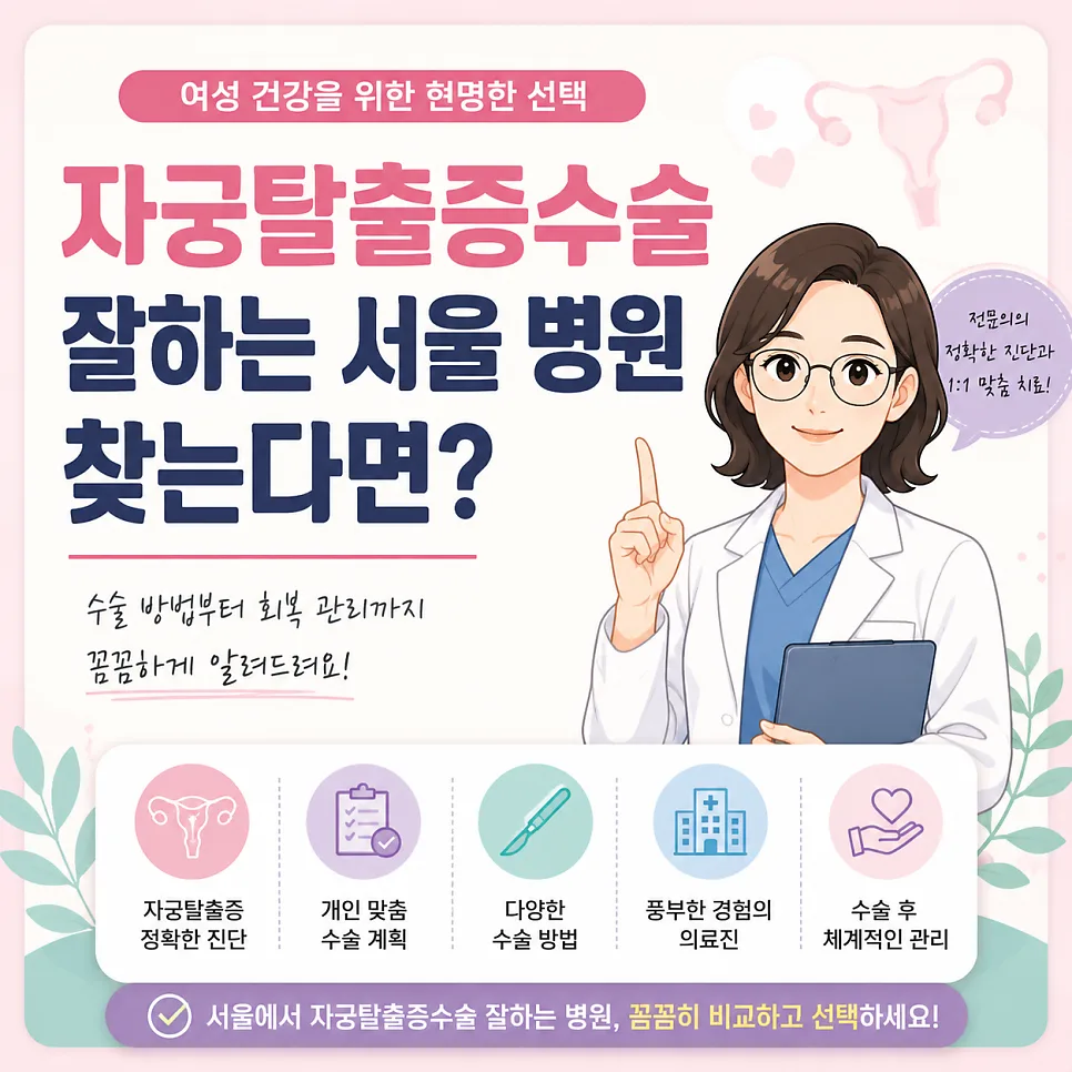 자궁탈출증 수술, 서울 병원 선택 가이드 2026