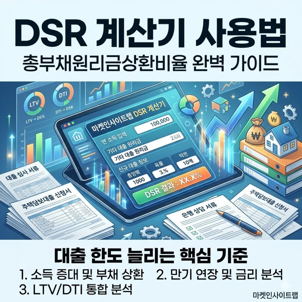 DSR 계산기 활용법: 대출 한도 늘리는 현실적 방법 2026