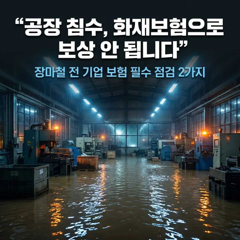 장마철 기업 보험 점검 2026: 풍수재·휴지손해 특약 완벽 분석