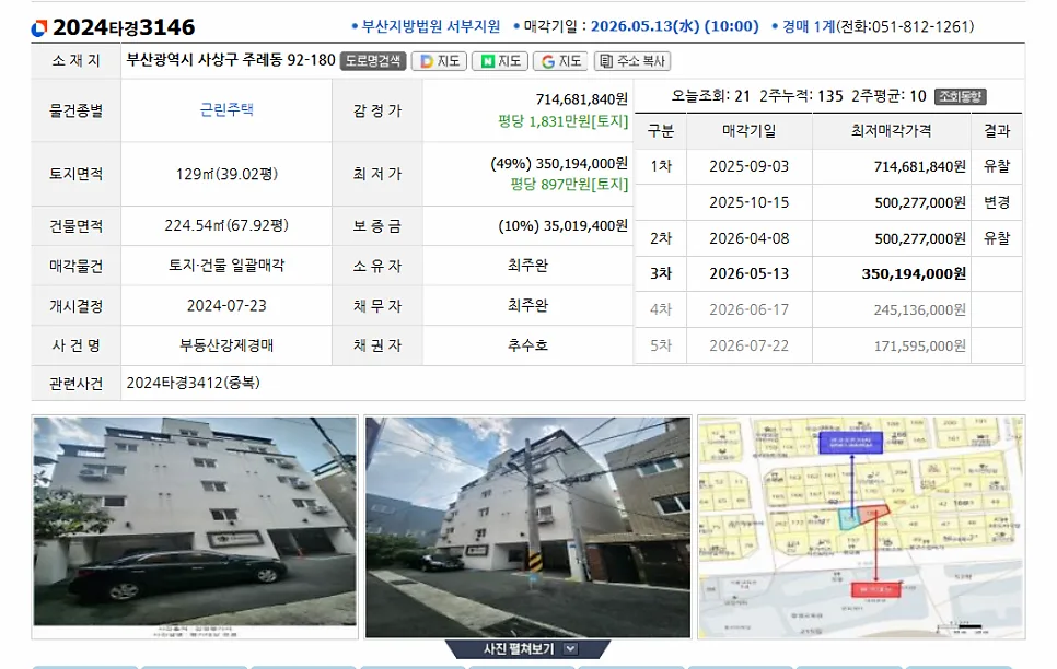 부산 신축 다가구 경매: 4천만원 투자로 3억 시세차익 및 월 420만원 수익 달성 비법 2026 2