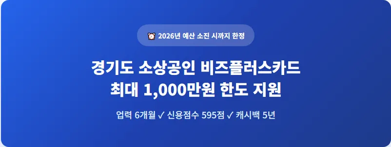 경기도 소상공인 비즈플러스카드 2026년 혜택 총정리