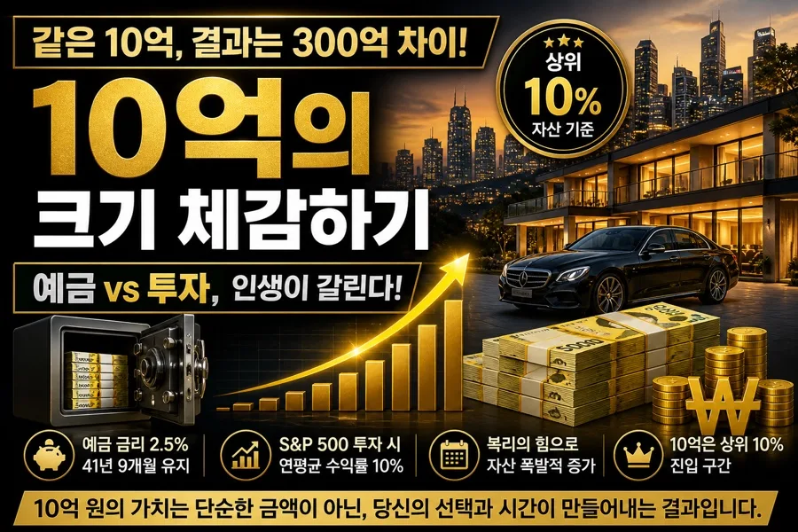 10억, 예금 vs 투자 2026년 결과 비교: 자산 증식 전략