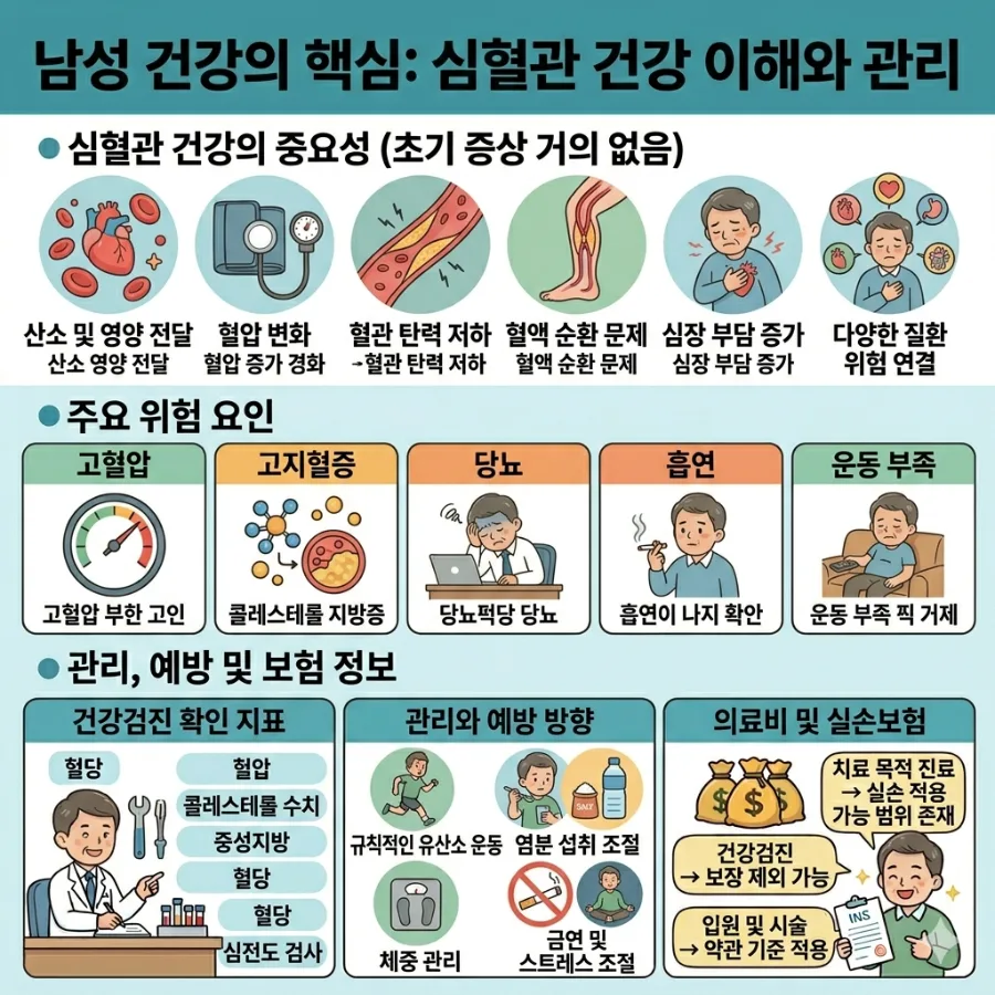 심혈관 건강 지키는 법: 위험 요인, 검진 지표, 실손보험 2026년 총정리 — 건강·의학 — kangmj5007