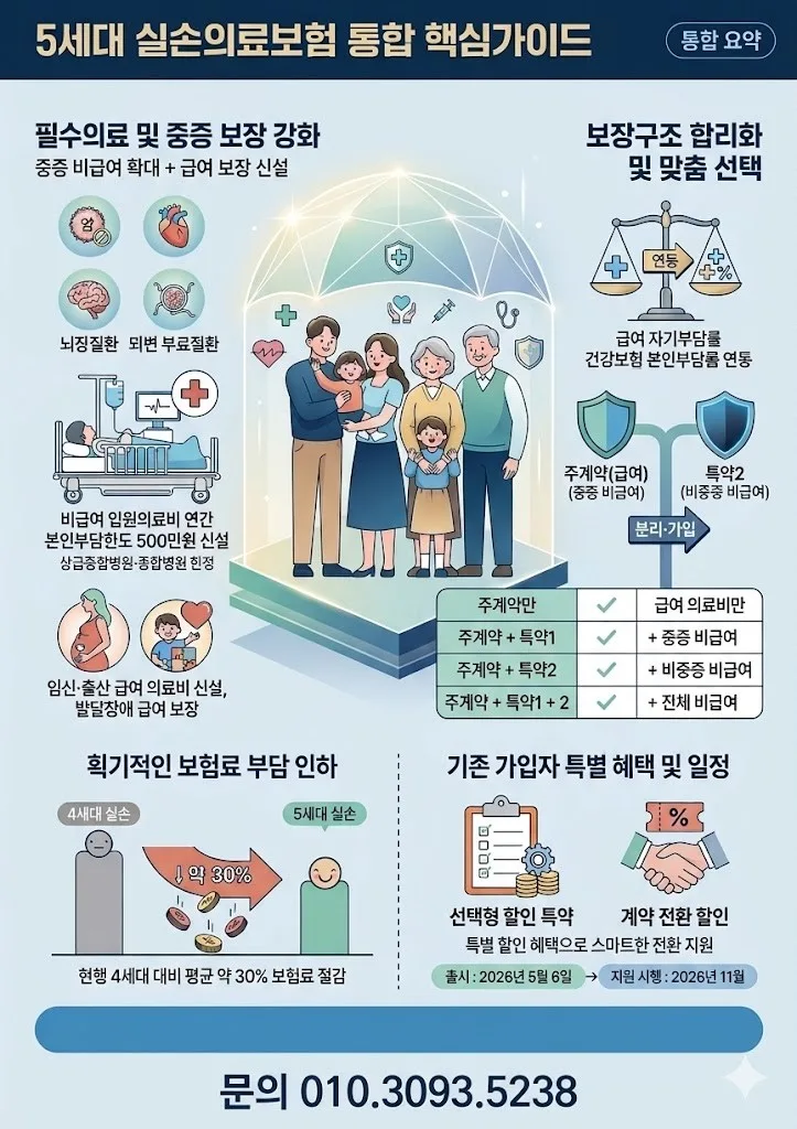 5세대 실손보험 2026년 5월 출시, 보험료·보장 핵심 비교 분석