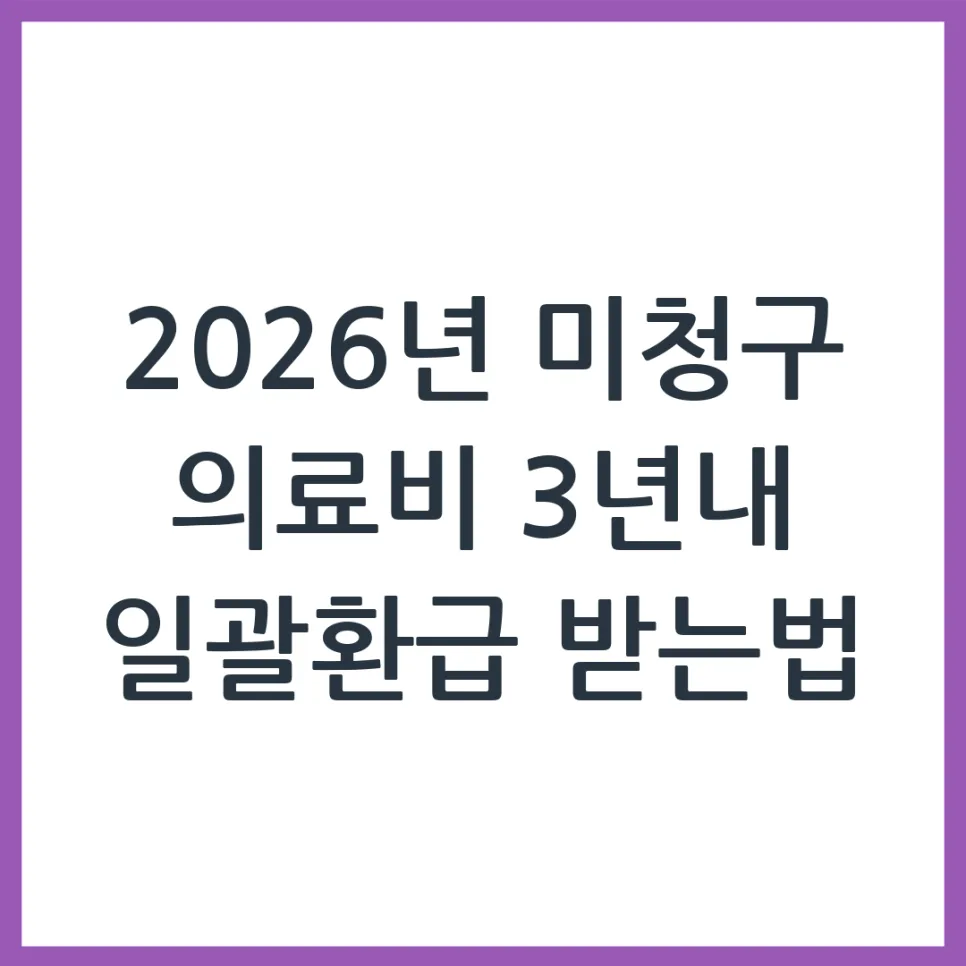 2026 실손보험 미청구 환급, 놓치면 후회할 3가지 핵심 정보