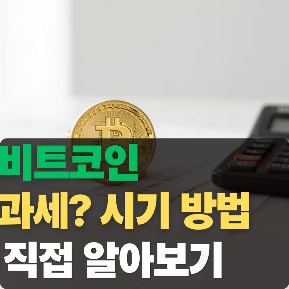 비트코인 과세 시작일과 방법 2026년 총정리