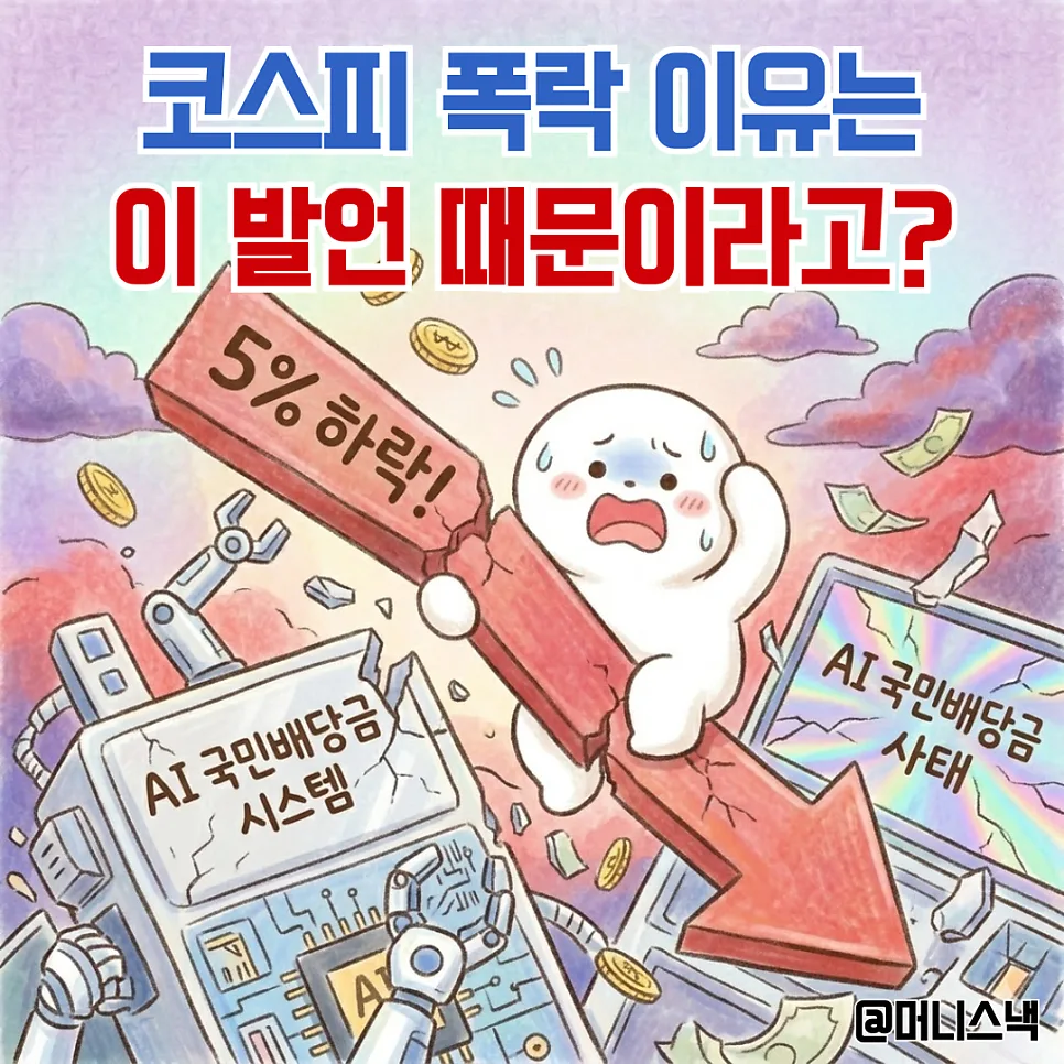 AI 국민배당금 논란: 코스피 5% 폭락 원인과 2026년 전망