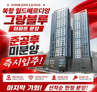 북항 월드메르디앙 그랑블루, 잔여세대 분양 조건 2026년 총정리
