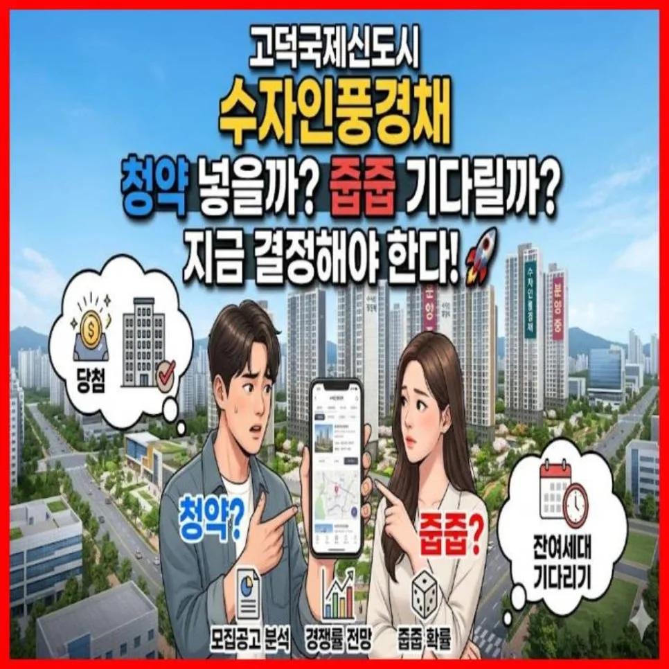 고덕 수자인풍경채 청약, 지금 넣을까? 줍줍 기다릴까? 2026년 분석
