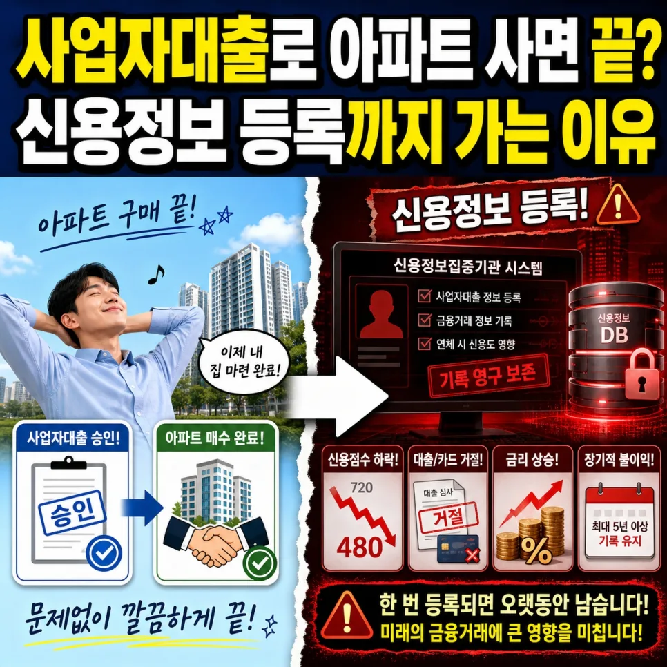 사업자대출 아파트 구매 시 2026년 강화된 제재와 신용정보 등록 이유
