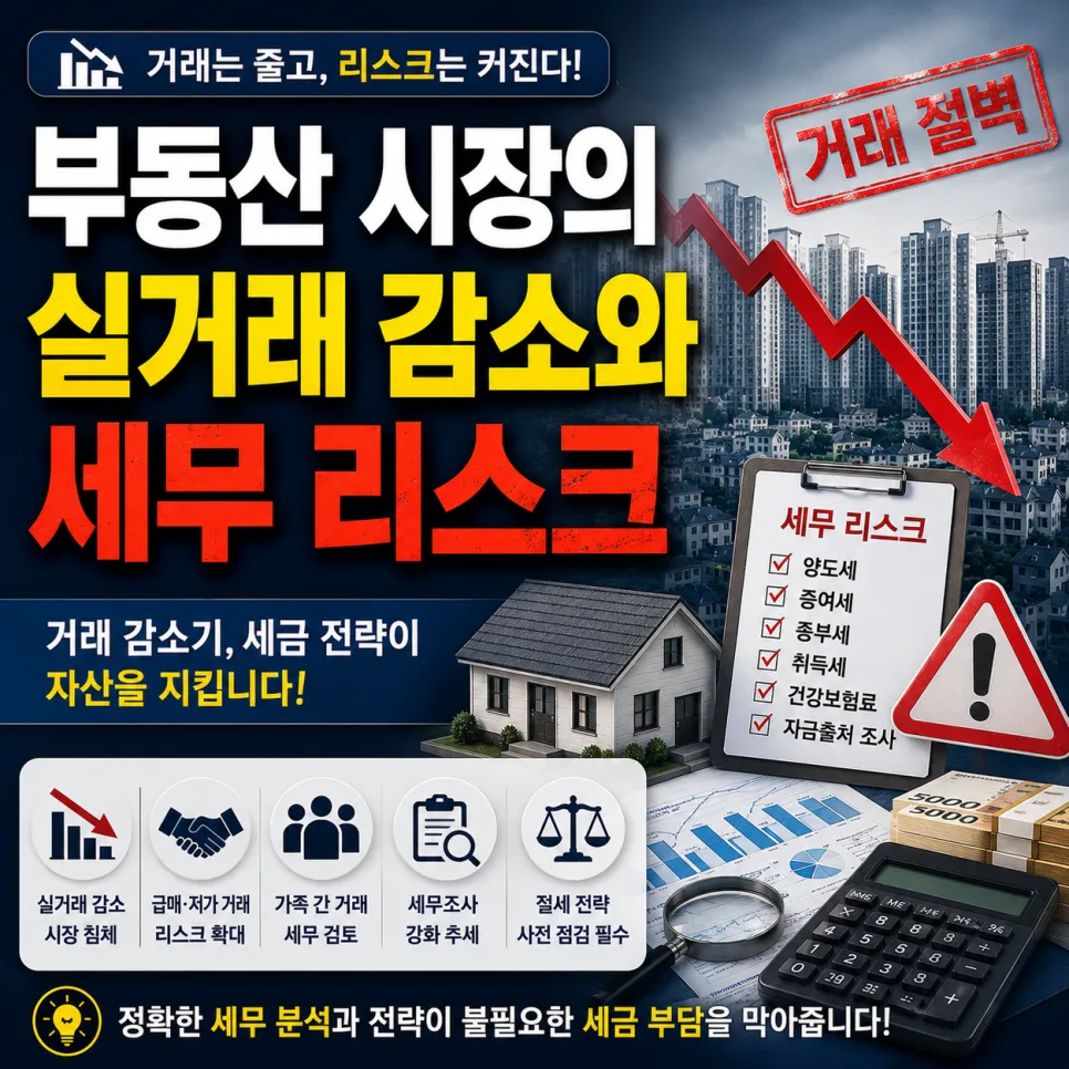 부동산 실거래 감소 2026: 세무 리스크와 전문가의 대비책
