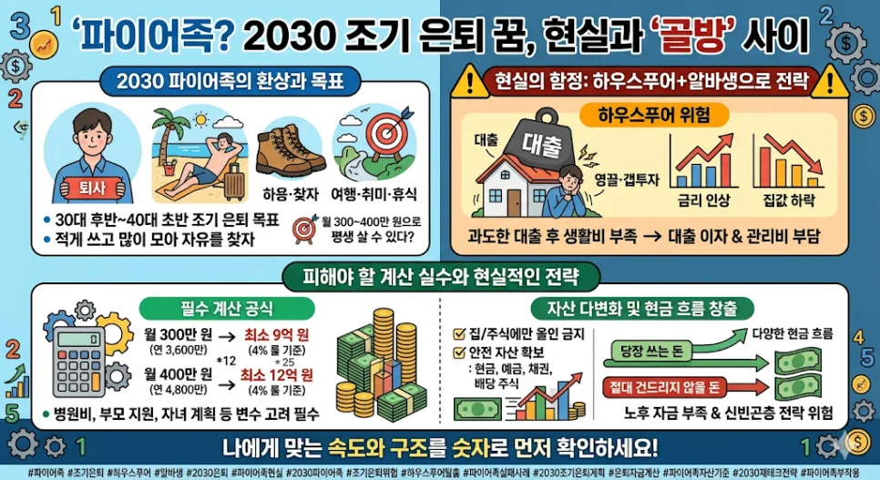 2030 파이어족 현실: 조기 은퇴 꿈과 하우스푸어 위험 2026 2