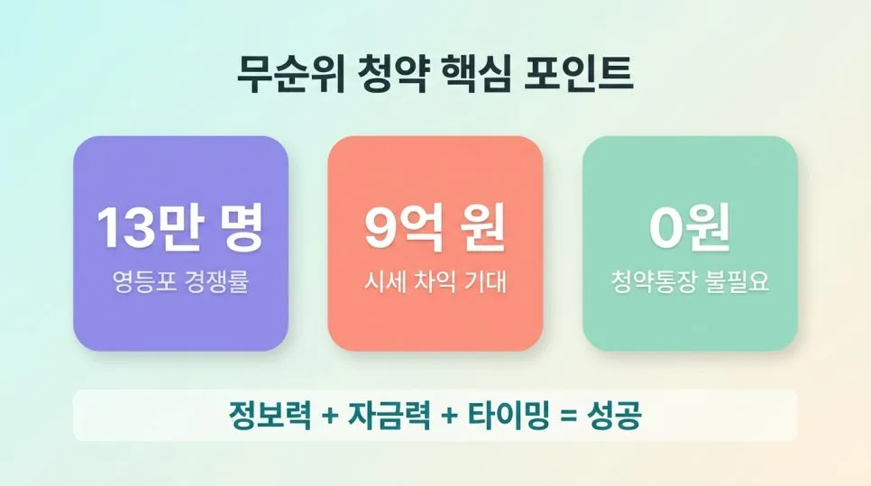 무순위 청약 당첨 비법 2026: 13만 명 몰린 줍줍 공략법 2