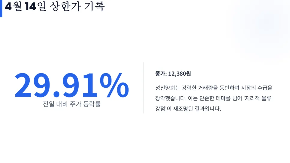 성신양회 상한가 이유 2026: 세종시 수혜 + LNG 전환 분석 2